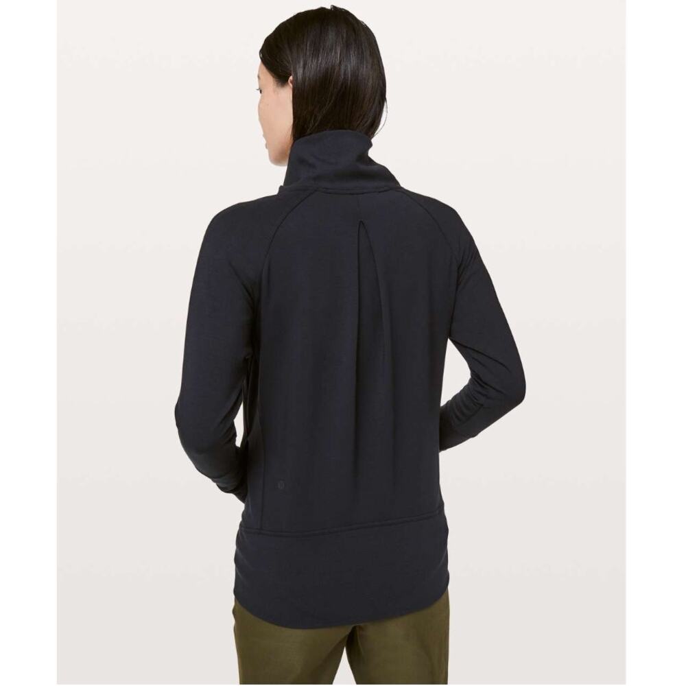Lululemon High Lines Pullover Sweatshirt Cowl Neck Pockets Active Gym Black 6 - Picture 3 of 10